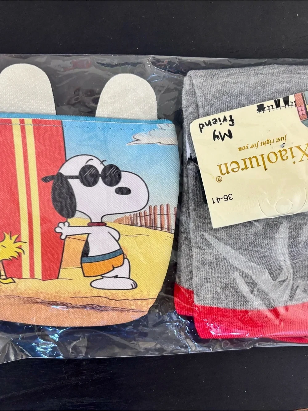 3 sets- Peanuts Snoopy & Charlie Brown Novelty Socks and coin purse.
